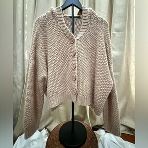 Doe & Rae Rose Button-Up Cardigan
